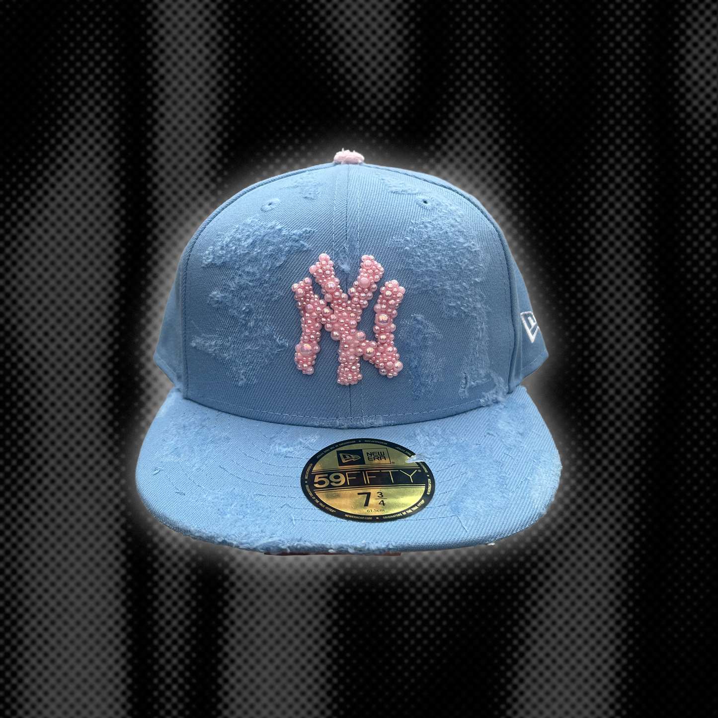 Ice Blue Pink Pearl Cap