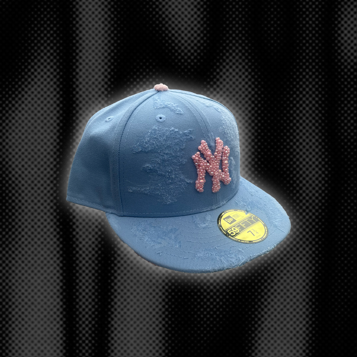 Ice Blue Pink Pearl Cap