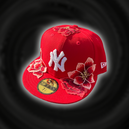 Red flower cap