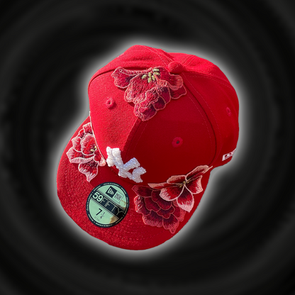 Red flower cap